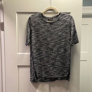 Massimo Dutti Charcoal and White Short Sleeve Stretchy Tee Size XS